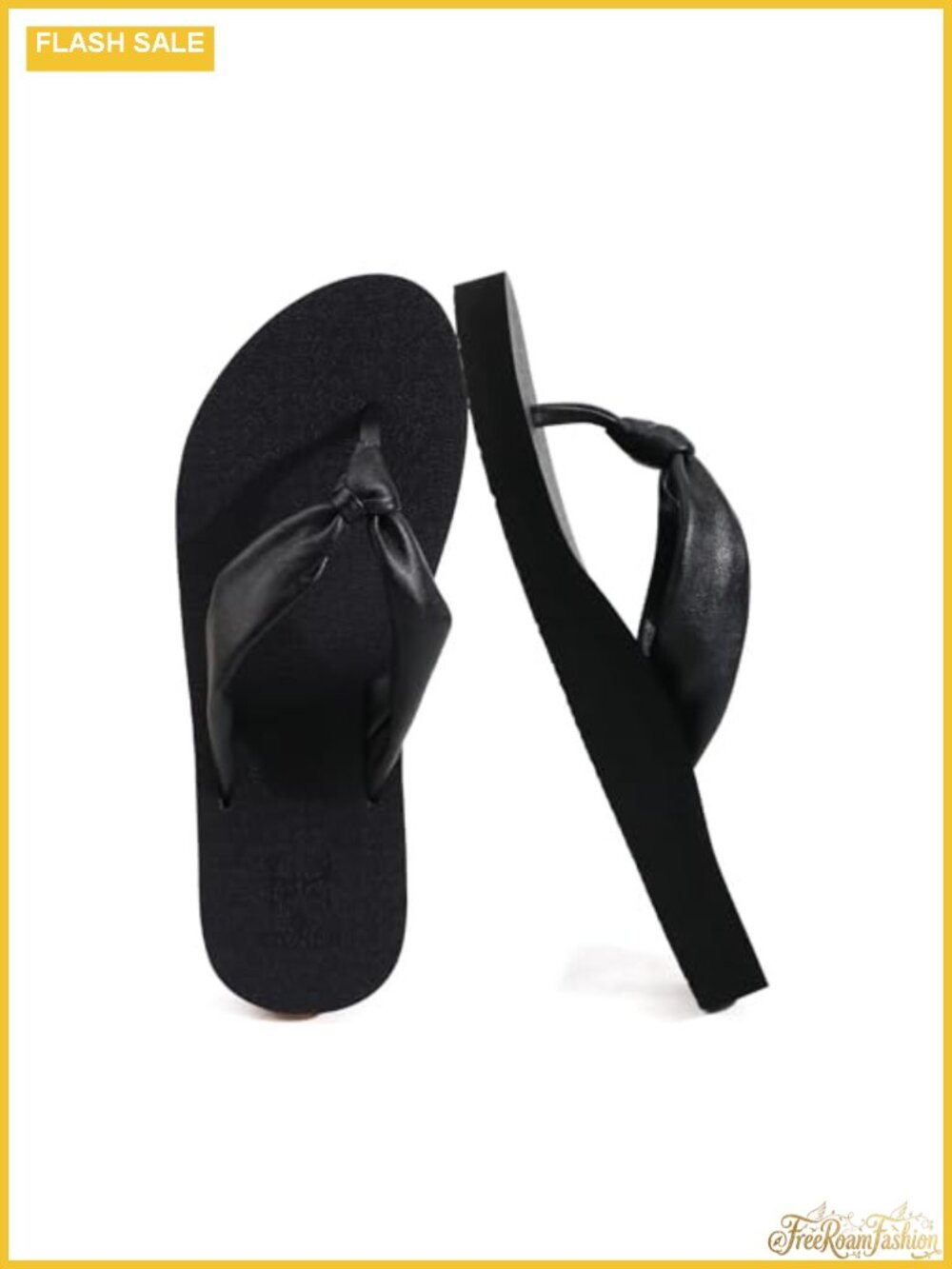 Faux Leather Thong Flip Flops Arch Support Yoga Mat Cushion Sandals